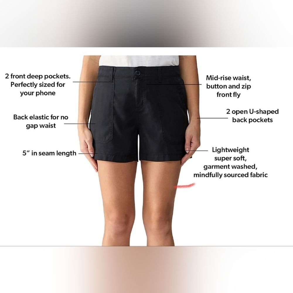 $88 Msrp Nwt Social Standard by Sanctuary fortune black tencel shorts